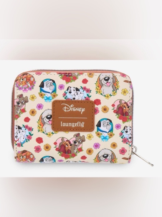 Loungefly Handbags - Loungefly Disney “Dogs” Cream Floral Zip Wallet- NWT